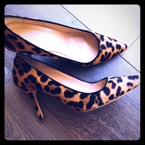 J Crew leopard calf hair pumps size 7.5